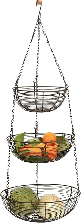 Woven Wire Hanging Basket - Image 3