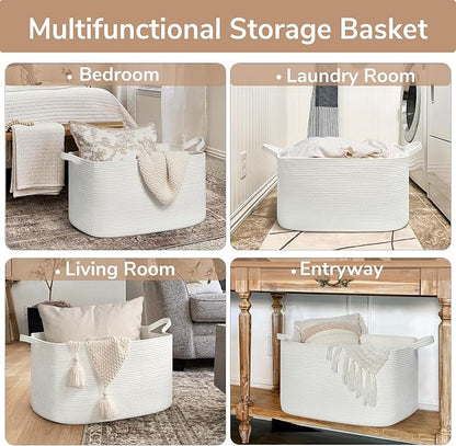 Goodpick Large Blanket Basket Living Room, Storage Baskets - Image 4