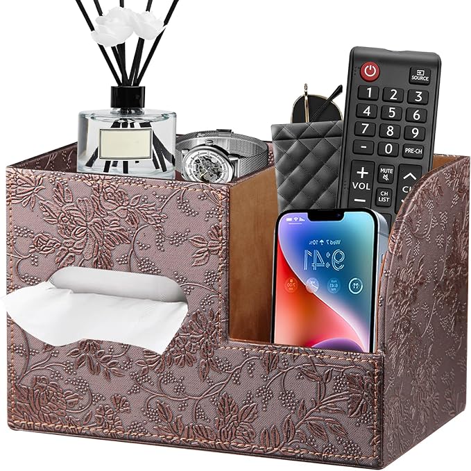 Leather Square Tissue Box Cover by PUSU