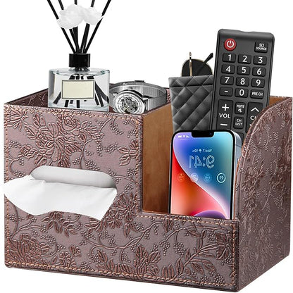 Leather Square Tissue Box Cover by PUSU