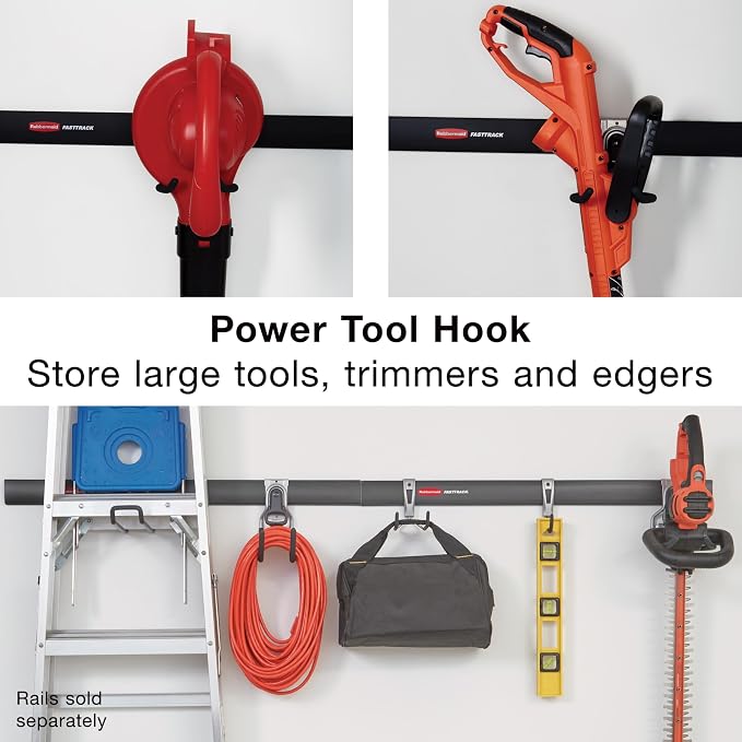 Rubbermaid Garage FastTrack Power Tool Holder Satin Nickel Wall Mounted Storage - Image 2