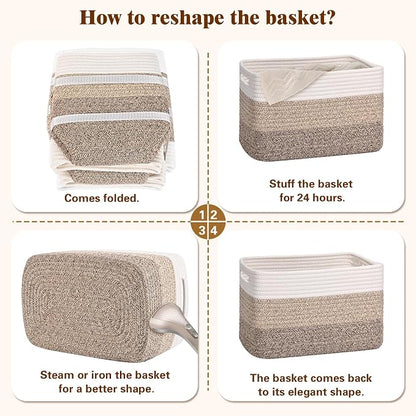 Storage Baskets for Organizing, 4 Pack Storage Baskets for Shelves, Woven - Image 8