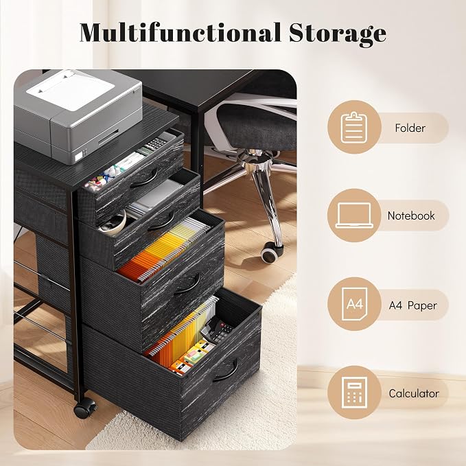 4 Drawers Mobile File Cabinet Vertical Filing Cabinet - Image 7