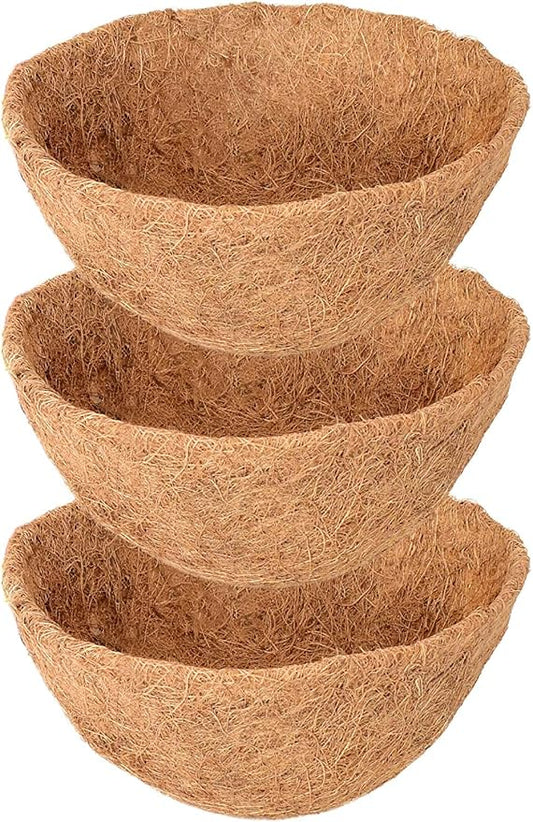 3 Pack 16 Inch Hanging Basket Coco Liners Replacement, 100% Natural Round by Legigo