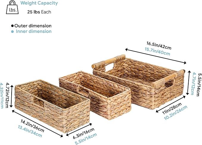 VATIMA Large Water Hyacinth Storage Baskets - Image 5