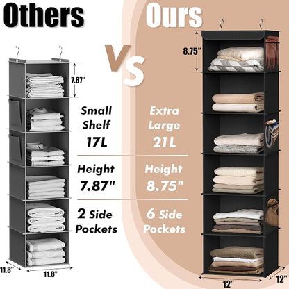 Simple Houseware 6 Shelf Hanging Closet Organizer - Image 4