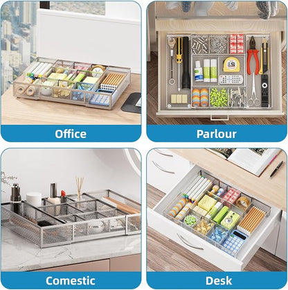 Marbrasse Expandable Desk Drawer Organizer, Mesh Tray - Image 4