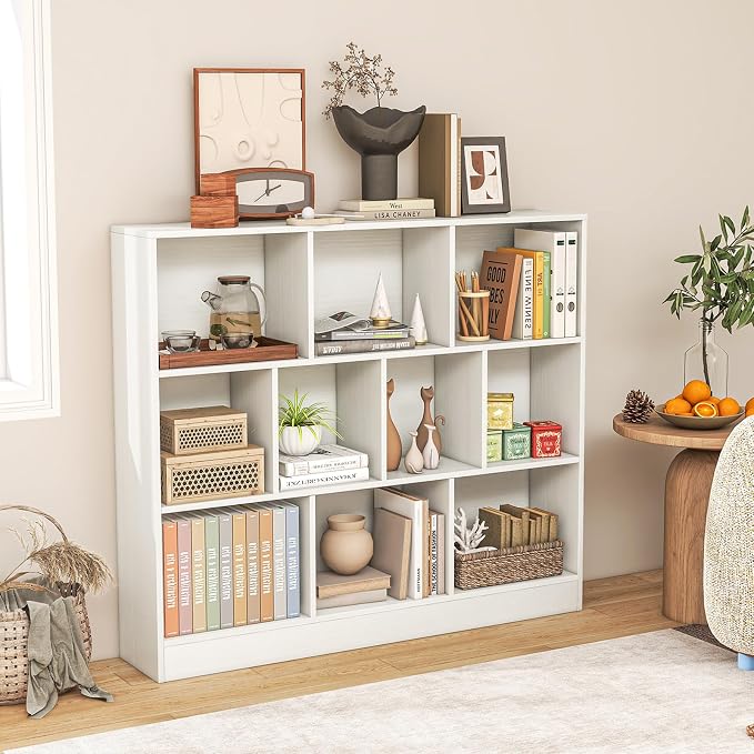 Giantex 10 Cube Bookcase, 4-Tier Freestanding Bookshelf w/ 10 Open Compartments by Giantex