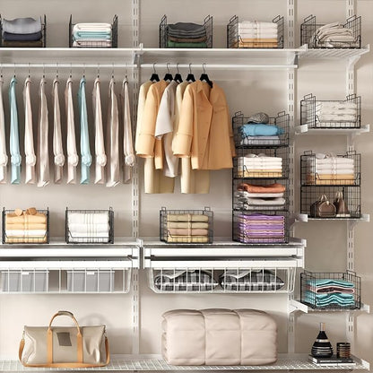 Stackable Closet Organizers and Storage Bins 4 Pack, Sturdy Metal Clothes - Image 2