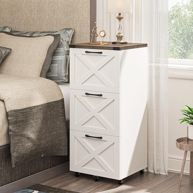 Halitaa 3 Drawers Tall Farmhouse File Cabinet - Image 8