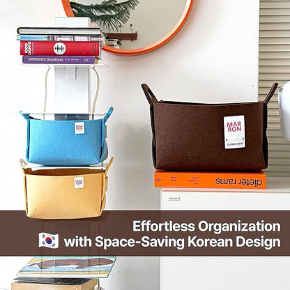 Collapsible Felt CHOCOBROWN Storage Bin Medium 11"x7.1"x7.1" – Foldable Basket - Image 7