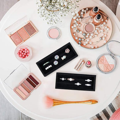 DesignSter Small Jewelry Tray, Velvet Jewelry Display Tray, Stackable Jewelry - Image 5
