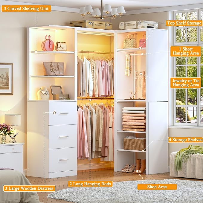 HUAHUU Large Corner Closet System - Image 3