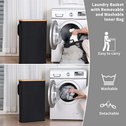 iEGrow 60L Slim Laundry Hamper, Narrow Laundry Basket - Image 5