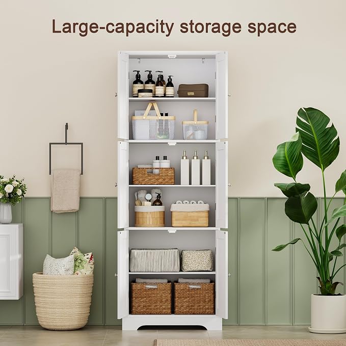 ChooChoo 63.2" Tall Bathroom Storage Cabinet - Image 4