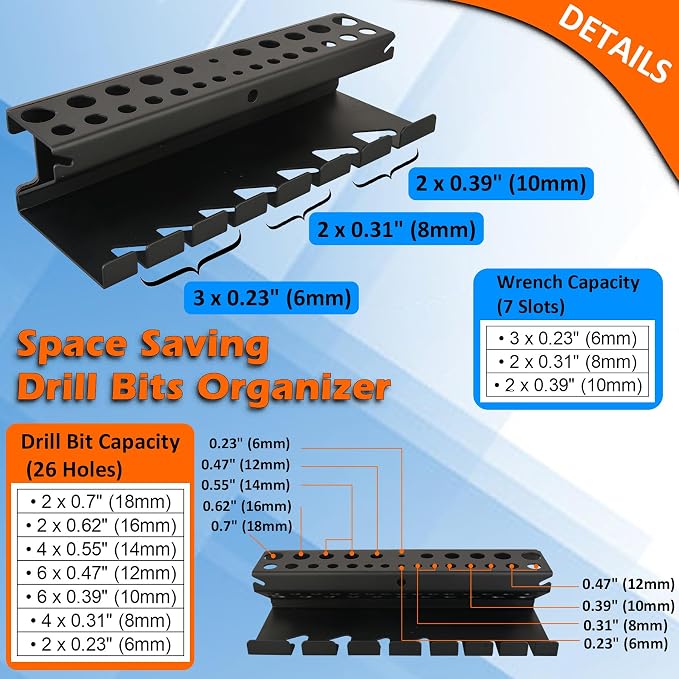 MUTUACTOR Screwdriver Organizer Rack Heavy Duty, Magnetic Mount Screwdriver - Image 3