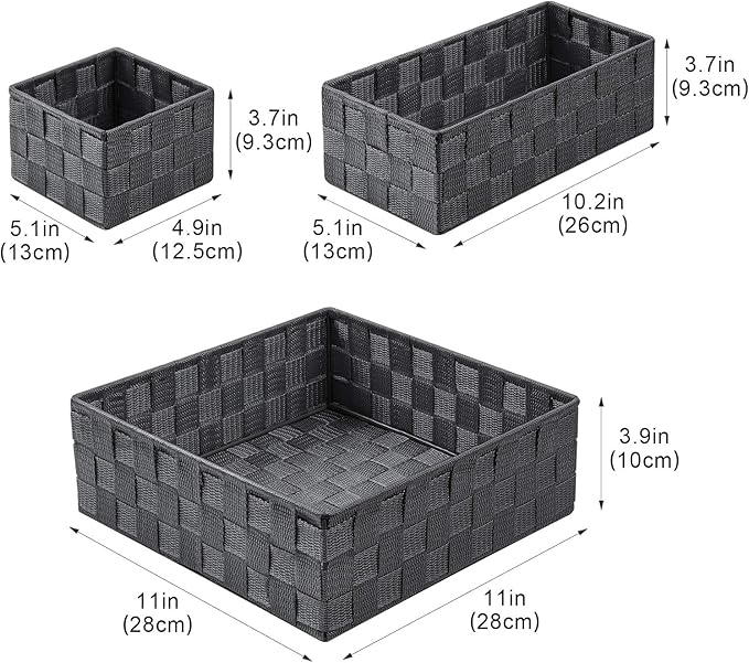 Posprica Woven Storage Baskets for Organizing, Small Baskets Cube Bin Container - Image 3
