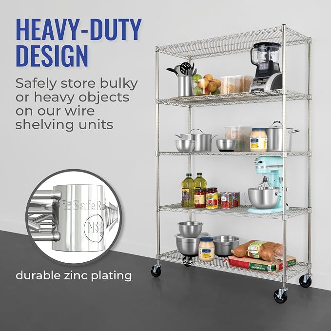 SafeRacks - NSF Certified Storage Shelves, Heavy Duty Steel Wire Unit - Image 6