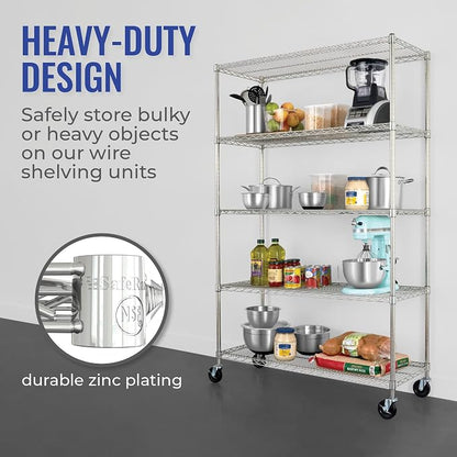 SafeRacks - NSF Certified Storage Shelves, Heavy Duty Steel Wire Unit - Image 6