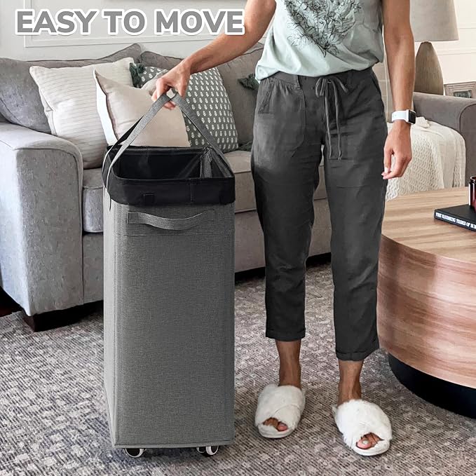 CHICVITA 75L Slim Laundry Basket - Image 2