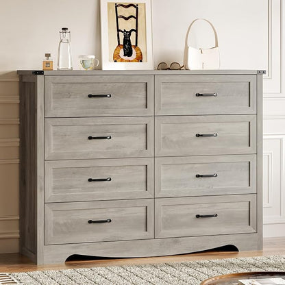 8-Drawer Dresser for Bedroom, Modern Wooden Chest of Drawers by BORNOON