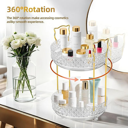 360 Rotating Makeup Organizer for Vanity, Adjustable Perfume Organizer for - Image 2