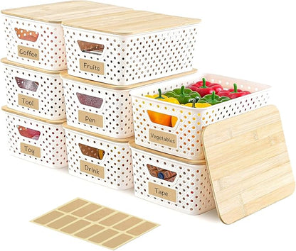 8 Pack Plastic Storage Bins by Unknown