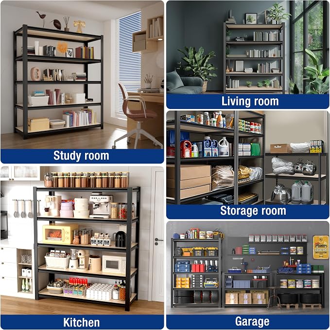WORKPRO House 5-Tier Shelving Unit, Adjustable Heavy Duty Storage Shelves - Image 8