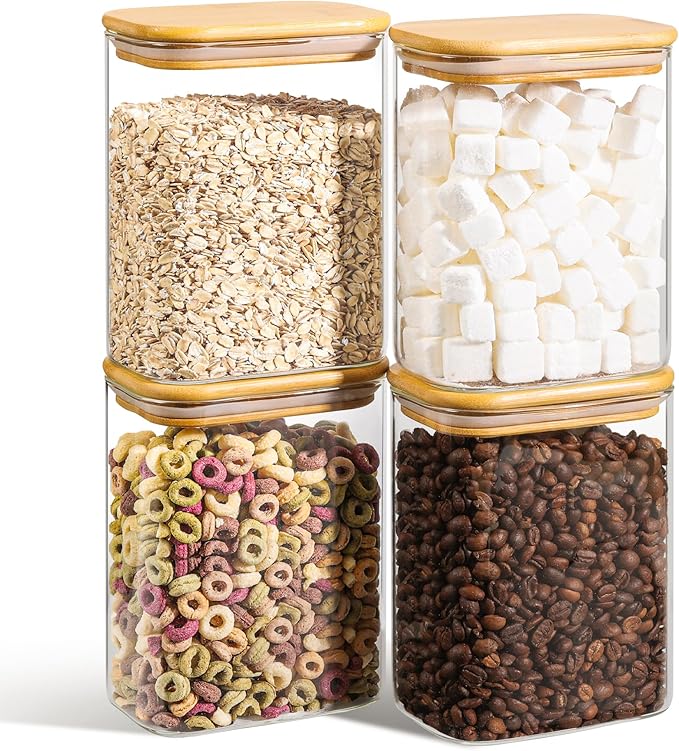 ComSaf 1.2 Qt Rectangle Glass Storage Containers by ComSaf