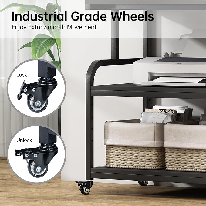 32.3" x 18.9" Extra Large Printer Stand Table - Image 5