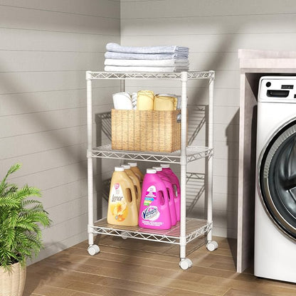 SINGAYE 3 Small Shelves Storage Shelf Wire Shelving Unit Metal Shelf Adjustable - Image 7