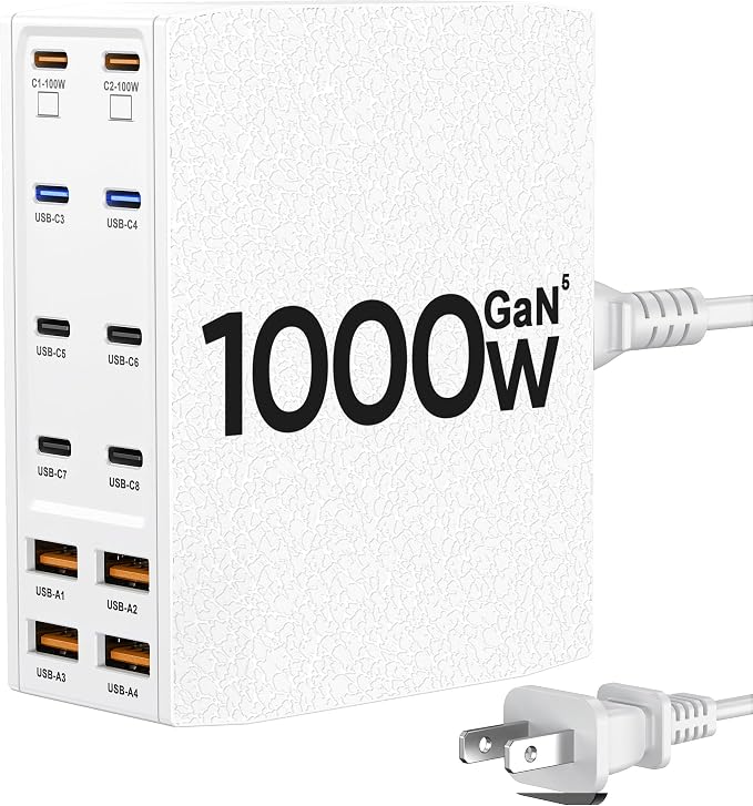 USB Charging Station, 12-Port USB C Charger Block by SAIPKYGS