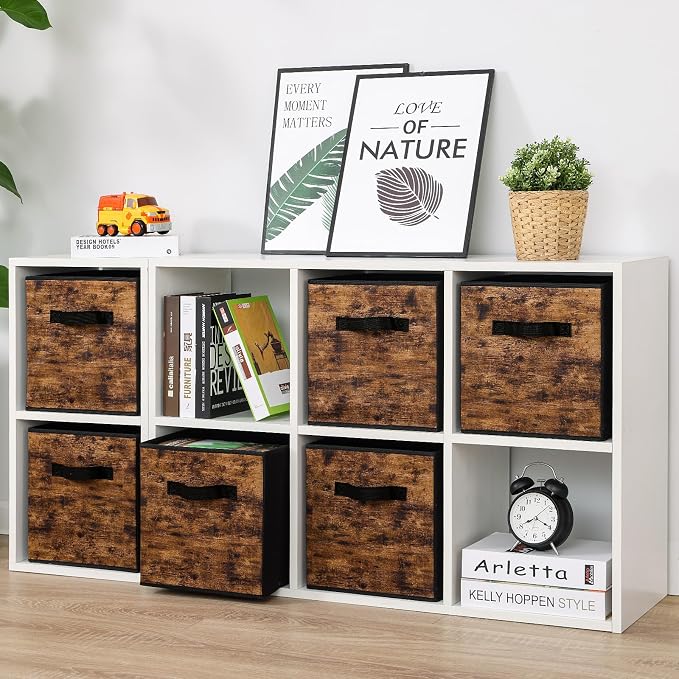 Stero Fabric Storage Cubes, 6 Pack Foldable Storage Bins - Image 5