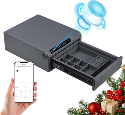 Jewelry Safe with Drawers，Biometric Fingerprint safe, Slide-Away Handgun Safe by SecureYourWorld