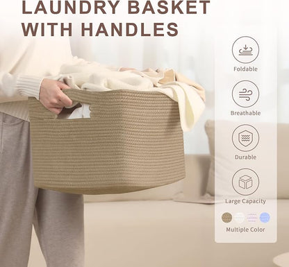45L Small Wicker Laundry Basket - Image 4