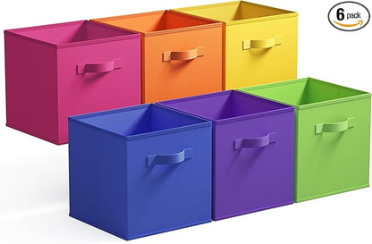 GRANNY SAYS 11 Inch Cube Storage Bins, Cube Storage Organizer, Rainbow | by GRANNYSAYS