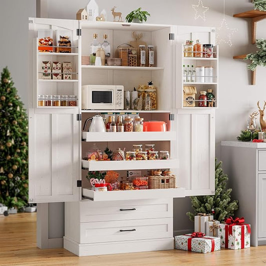 ONBRILL 71" Tall Farmhouse Kitchen Pantry Cabinet by ONBRILL