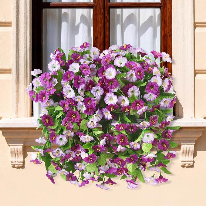 INQCMY Artificial Flowers for Outdoor Spring Summer Decoration Faux Silk - Image 3