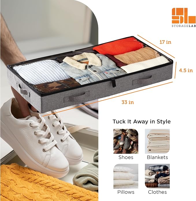 storageLAB Under Bed Storage Containers, Low Profile Underbed Organizers - Image 2