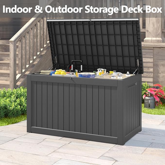 180 Gallon Outdoor Storage Box, Deck Box Resin Waterproof and UV Resistant - Image 6