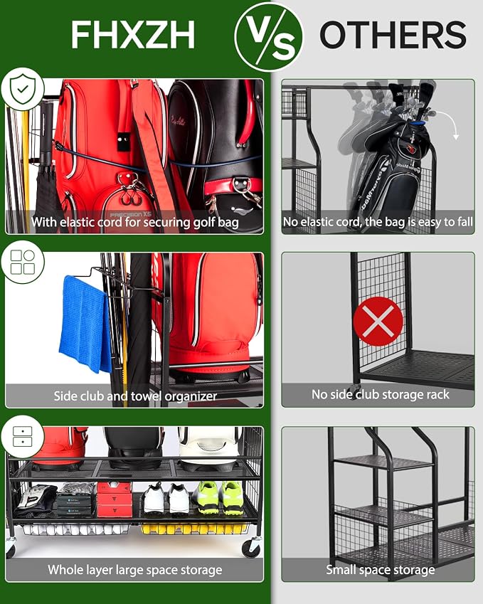 Golf Bag Storage Garage Organizer- Golf Bag Stand Fit - Image 4