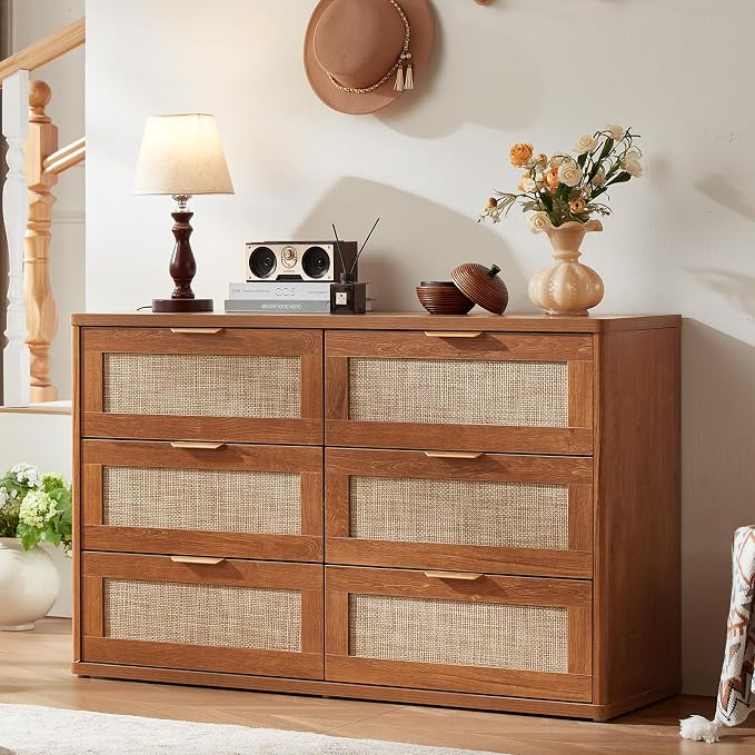 LEYAOYAO Rattan 6 Drawer Dresser by LEYAOYAO-Findtheshiningpointofyourideallife%EF%BC%81