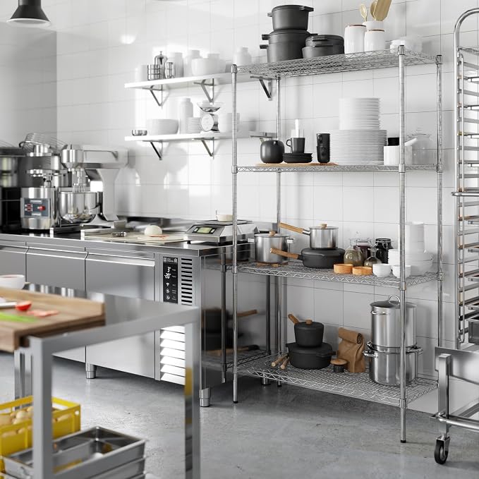 18" Deep x 42" Wide x 74" Height Wire Shelving Kit | 4-Tier | NSF Commercial - Image 6