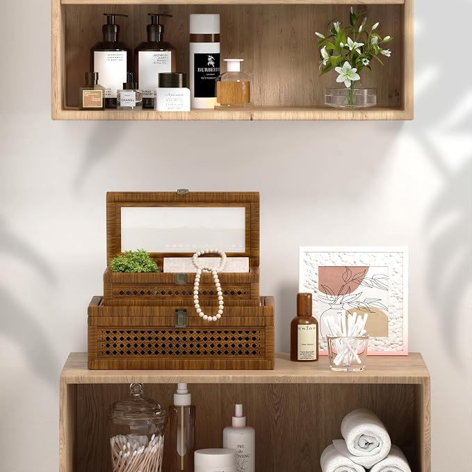 Rattan Decorative Box, Boho Display Boxes - Image 9