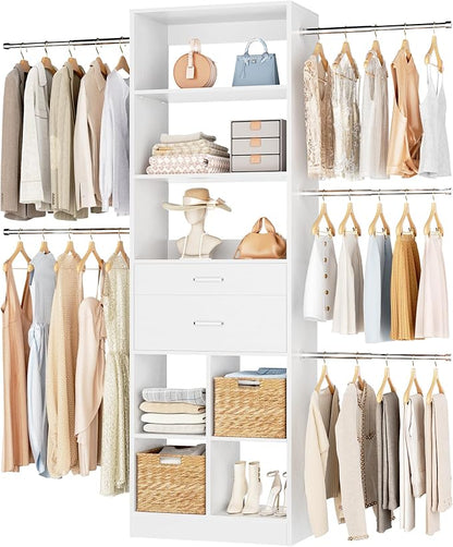 Besiost Small Closet System, 3.2-6.8FT Small Closet Organizer by Besiost