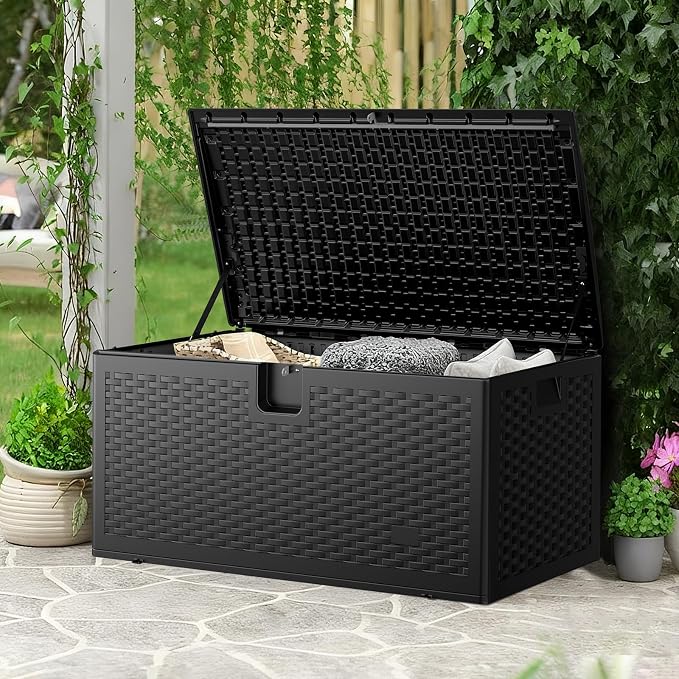 JEKO&JEKO 75 Gallon Outdoor Storage Box, Large Plastic Deck Box - Image 5