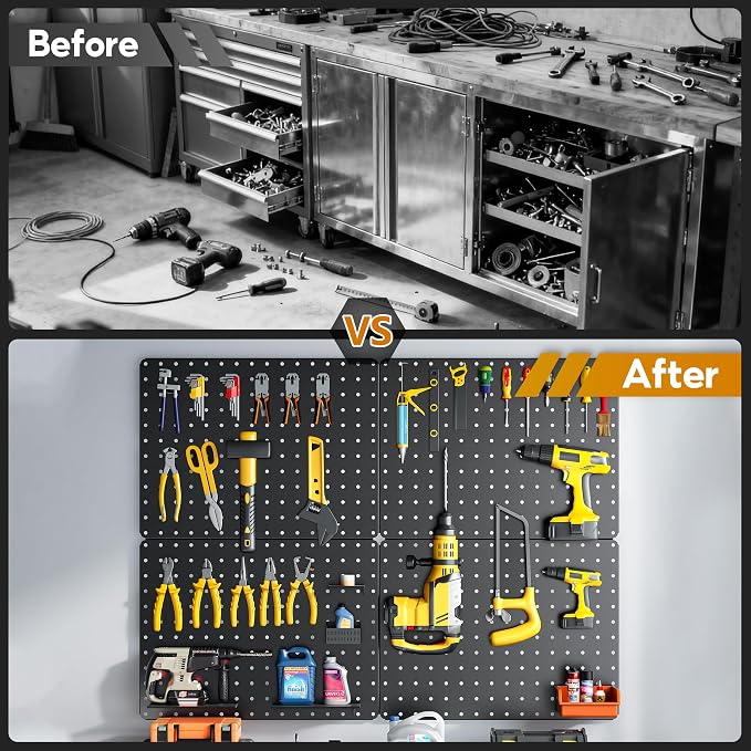 Peg Board, Includes 4 Pack Black Peg Board Panels - Image 5