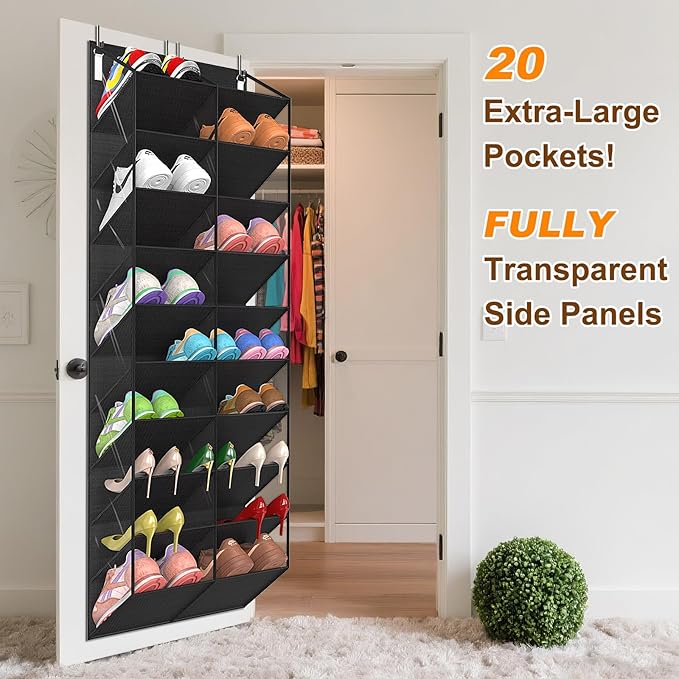 30 Pairs Over the Door Shoe Organizer, 10-Tier Door Shoes Rack Storage - Image 3