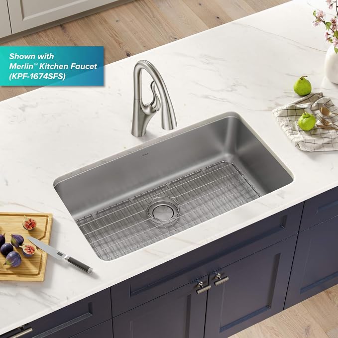 KRAUS Dex 33-inch Undermount 16 Gauge Stainless Steel Single Bowl Kitchen Sink - Image 9