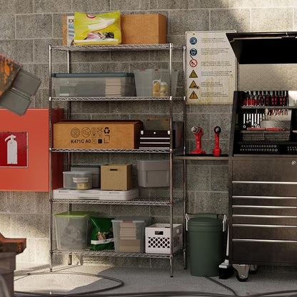 21" Deep x 48" Wide x 86" Height Wire Shelving Kit | 5-Tier | NSF Commercial - Image 2